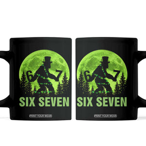 Funny Bigfoot St Patricks Day Coffee Mug Sasquatch Hiding Moon Forest Meme TS14 Black Print Your Wear