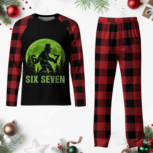 Funny Bigfoot St Patricks Day Plaid Pajama Set Sasquatch Hiding Moon Forest Meme TS14 Buffalo Plaid Print Your Wear