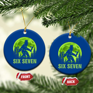 Funny Bigfoot St Patricks Day Ceramic Ornament Sasquatch Hiding Moon Forest Meme TS14 1pc Blue Print Your Wear