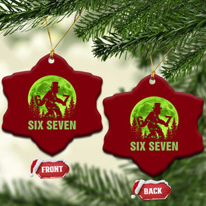 Funny Bigfoot St Patricks Day Ceramic Ornament Sasquatch Hiding Moon Forest Meme TS14 Print Your Wear