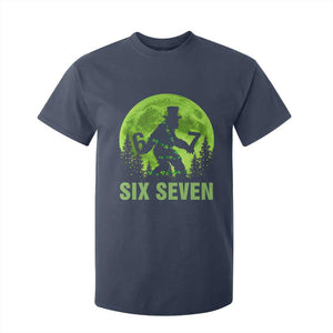 Funny Bigfoot St Patricks Day T Shirt For Kid Sasquatch Hiding Moon Forest Meme TS14 Navy Print Your Wear
