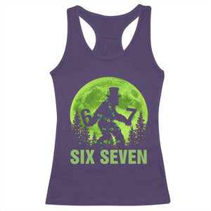 Funny Bigfoot St Patricks Day Racerback Tank Top Sasquatch Hiding Moon Forest Meme TS14 Purple Print Your Wear