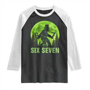 Funny Bigfoot St Patricks Day Raglan Shirt Sasquatch Hiding Moon Forest Meme TS14 Black White Print Your Wear