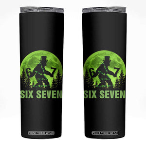 Funny Bigfoot St Patricks Day Skinny Tumbler Sasquatch Hiding Moon Forest Meme TS14 Black Print Your Wear