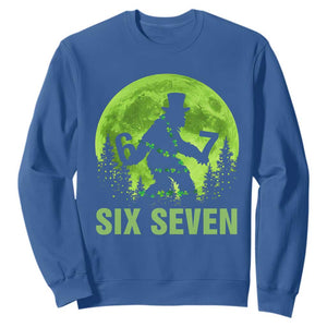 Funny Bigfoot St Patricks Day Sweatshirt Sasquatch Hiding Moon Forest Meme TS14 Royal Blue Print Your Wear