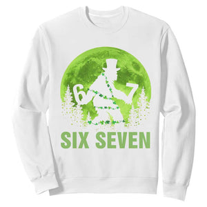 Funny Bigfoot St Patricks Day Sweatshirt Sasquatch Hiding Moon Forest Meme TS14 White Print Your Wear