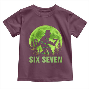 Funny Bigfoot St Patricks Day Toddler T Shirt Sasquatch Hiding Moon Forest Meme TS14 Maroon Print Your Wear