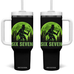 Funny Bigfoot St Patricks Day Tumbler With Handle Sasquatch Hiding Moon Forest Meme TS14 One Size: 40 oz Black Print Your Wear