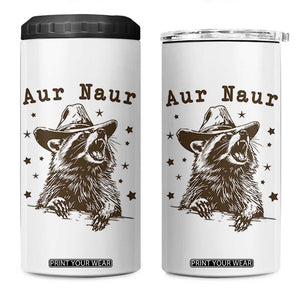 AUR Naur Cowboy Raccoon 4 in 1 Can Cooler Tumbler Funny Sarcastic Oh No Australian Accent TS14 One Size: 16 oz White Print Your Wear