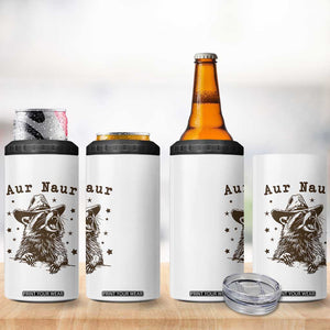AUR Naur Cowboy Raccoon 4 in 1 Can Cooler Tumbler Funny Sarcastic Oh No Australian Accent TS14 Print Your Wear