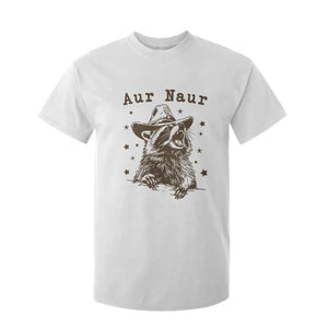 AUR Naur Cowboy Raccoon T Shirt For Kid Funny Sarcastic Oh No Australian Accent TS14 White Print Your Wear