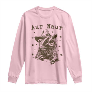 AUR Naur Cowboy Raccoon Long Sleeve Shirt Funny Sarcastic Oh No Australian Accent TS14 Light Pink Print Your Wear