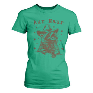 AUR Naur Cowboy Raccoon T Shirt For Women Funny Sarcastic Oh No Australian Accent TS14 Irish Green Print Your Wear