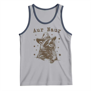 AUR Naur Cowboy Raccoon Tank Top Funny Sarcastic Oh No Australian Accent TS14 Athletic Heather Navy Print Your Wear