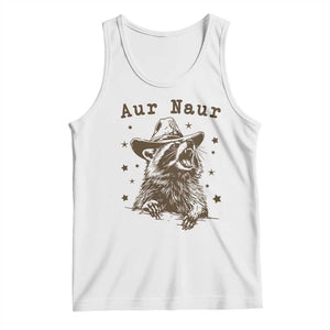 AUR Naur Cowboy Raccoon Tank Top Funny Sarcastic Oh No Australian Accent TS14 White Print Your Wear