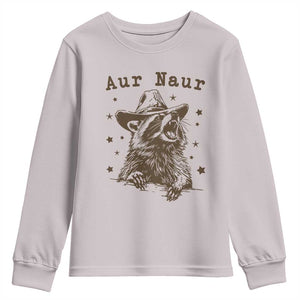AUR Naur Cowboy Raccoon Youth Sweatshirt Funny Sarcastic Oh No Australian Accent TS14 Ice Gray Print Your Wear