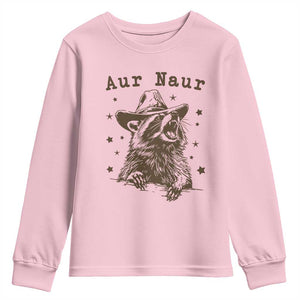 AUR Naur Cowboy Raccoon Youth Sweatshirt Funny Sarcastic Oh No Australian Accent TS14 Light Pink Print Your Wear