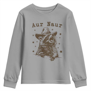 AUR Naur Cowboy Raccoon Youth Sweatshirt Funny Sarcastic Oh No Australian Accent TS14 Sport Gray Print Your Wear