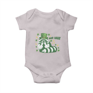 AUR Naur Raccoon St Patricks Day Meme Baby Onesie Funny Sarcastic Oh No Australian Accent TS14 Ice Gray Print Your Wear