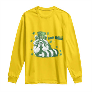 AUR Naur Raccoon St Patricks Day Meme Long Sleeve Shirt Funny Sarcastic Oh No Australian Accent TS14 Daisy Print Your Wear