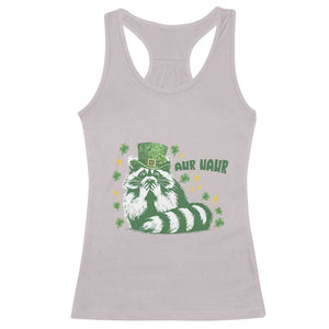 AUR Naur Raccoon St Patricks Day Meme Racerback Tank Top Funny Sarcastic Oh No Australian Accent TS14 Ice Gray Print Your Wear