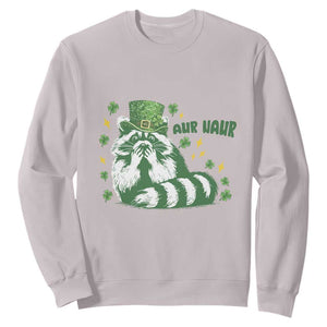 AUR Naur Raccoon St Patricks Day Meme Sweatshirt Funny Sarcastic Oh No Australian Accent TS14 Ice Gray Print Your Wear