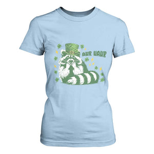 AUR Naur Raccoon St Patricks Day Meme T Shirt For Women Funny Sarcastic Oh No Australian Accent TS14 Light Blue Print Your Wear