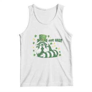 AUR Naur Raccoon St Patricks Day Meme Tank Top Funny Sarcastic Oh No Australian Accent TS14 White Print Your Wear