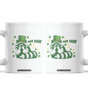 AUR Naur Raccoon St Patricks Day Meme Coffee Mug Funny Sarcastic Oh No Australian Accent TS14 White Print Your Wear