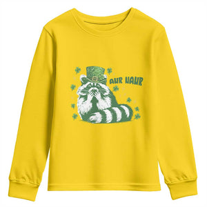 AUR Naur Raccoon St Patricks Day Meme Youth Sweatshirt Funny Sarcastic Oh No Australian Accent TS14 Daisy Print Your Wear