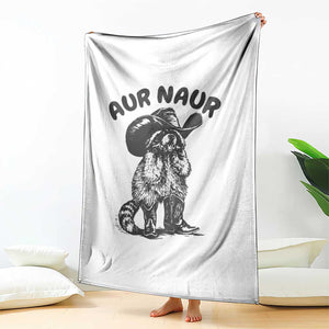 AUR Naur Cowboy Raccoon Meme Throw Blanket Funny Sarcastic Oh No Australian Accent TS14 Print Your Wear