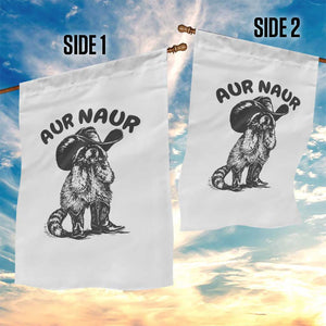 AUR Naur Cowboy Raccoon Meme Garden Flag Funny Sarcastic Oh No Australian Accent TS14 Print Your Wear