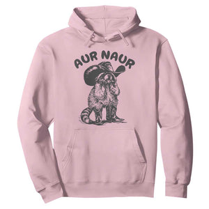 AUR Naur Cowboy Raccoon Meme Hoodie Funny Sarcastic Oh No Australian Accent TS14 Light Pink Print Your Wear