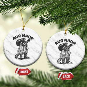 AUR Naur Cowboy Raccoon Meme Ceramic Ornament Funny Sarcastic Oh No Australian Accent TS14 1pc White Marble Print Your Wear