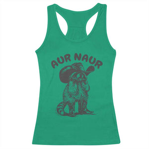 AUR Naur Cowboy Raccoon Meme Racerback Tank Top Funny Sarcastic Oh No Australian Accent TS14 Irish Green Print Your Wear