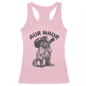 AUR Naur Cowboy Raccoon Meme Racerback Tank Top Funny Sarcastic Oh No Australian Accent TS14 Light Pink Print Your Wear