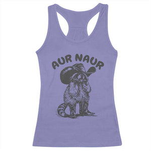 AUR Naur Cowboy Raccoon Meme Racerback Tank Top Funny Sarcastic Oh No Australian Accent TS14 Violet Print Your Wear