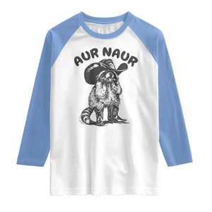 AUR Naur Cowboy Raccoon Meme Raglan Shirt Funny Sarcastic Oh No Australian Accent TS14 White Carolina Blue Print Your Wear