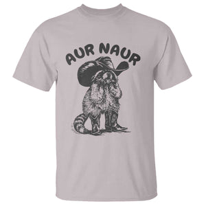 AUR Naur Cowboy Raccoon Meme T Shirt Funny Sarcastic Oh No Australian Accent TS14 Ice Gray Print Your Wear