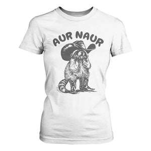 AUR Naur Cowboy Raccoon Meme T Shirt For Women Funny Sarcastic Oh No Australian Accent TS14 White Print Your Wear