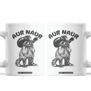 AUR Naur Cowboy Raccoon Meme Coffee Mug Funny Sarcastic Oh No Australian Accent TS14 White Print Your Wear