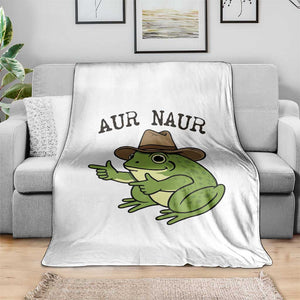AUR Naur Cowboy Frog Meme Throw Blanket Funny Sarcastic Oh No Australian Accent TS14 Print Your Wear