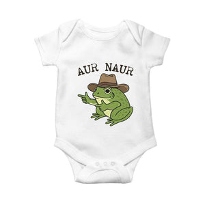 AUR Naur Cowboy Frog Meme Baby Onesie Funny Sarcastic Oh No Australian Accent TS14 White Print Your Wear
