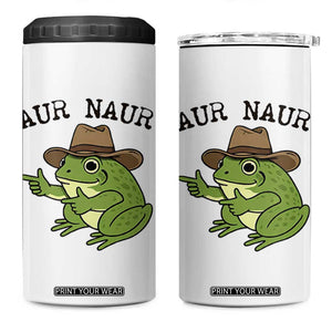 AUR Naur Cowboy Frog Meme 4 in 1 Can Cooler Tumbler Funny Sarcastic Oh No Australian Accent TS14 One Size: 16 oz White Print Your Wear