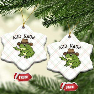 AUR Naur Cowboy Frog Meme Ceramic Ornament Funny Sarcastic Oh No Australian Accent TS14 Print Your Wear