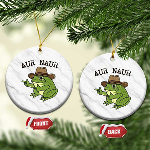 AUR Naur Cowboy Frog Meme Ceramic Ornament Funny Sarcastic Oh No Australian Accent TS14 1pc White Marble Print Your Wear