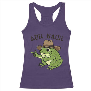 AUR Naur Cowboy Frog Meme Racerback Tank Top Funny Sarcastic Oh No Australian Accent TS14 Purple Print Your Wear