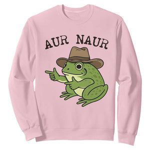 AUR Naur Cowboy Frog Meme Sweatshirt Funny Sarcastic Oh No Australian Accent TS14 Light Pink Print Your Wear