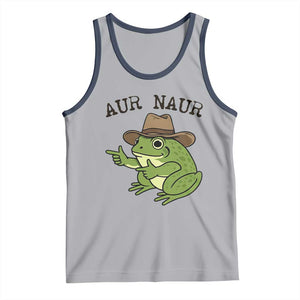 AUR Naur Cowboy Frog Meme Tank Top Funny Sarcastic Oh No Australian Accent TS14 Athletic Heather Navy Print Your Wear