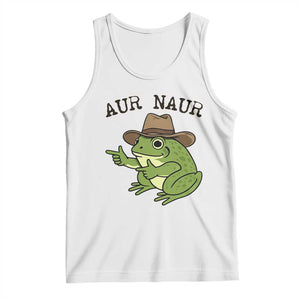 AUR Naur Cowboy Frog Meme Tank Top Funny Sarcastic Oh No Australian Accent TS14 White Print Your Wear